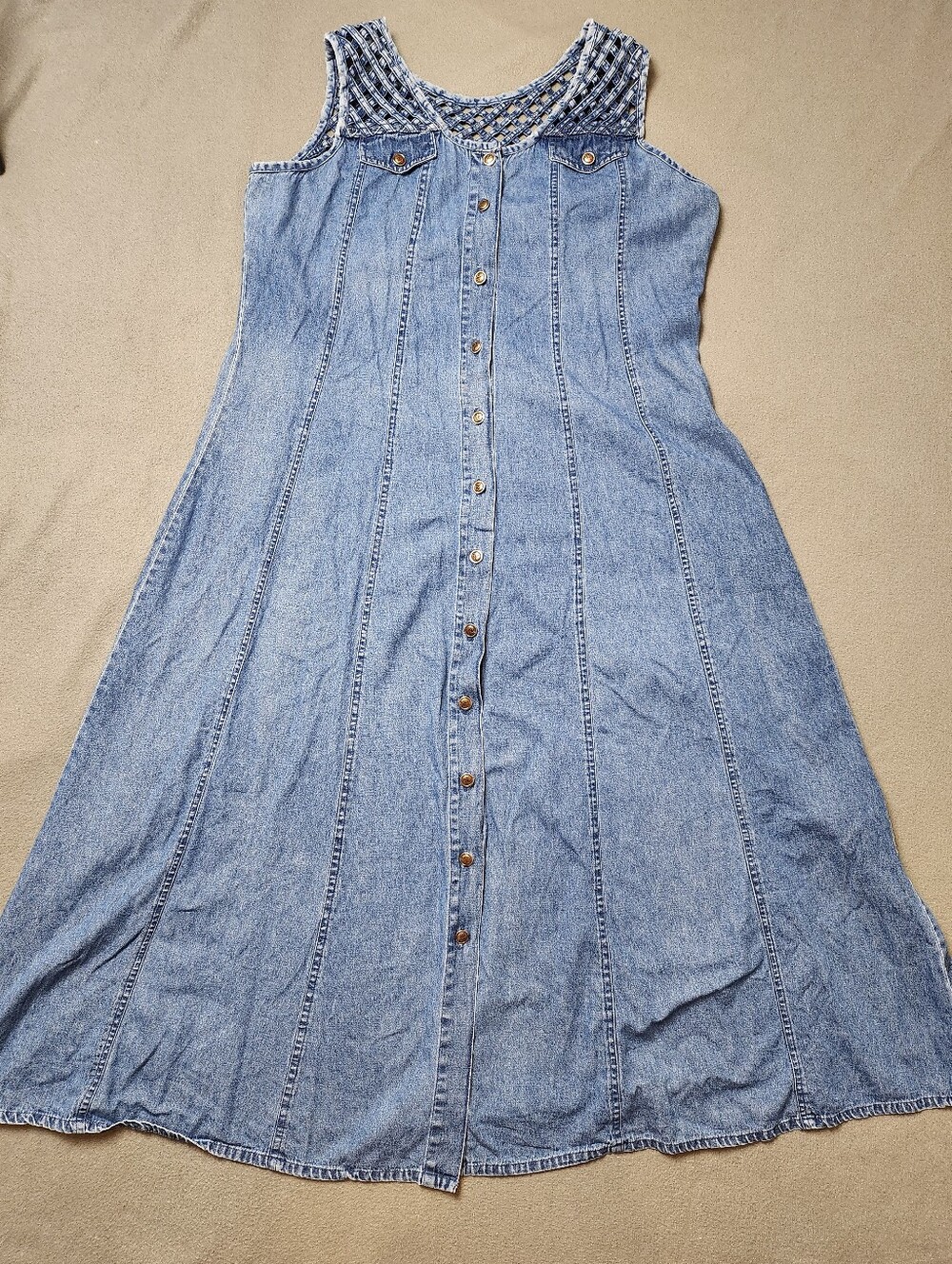 Vintage Nikky Jeans Cotton Maxi Dress Size XL